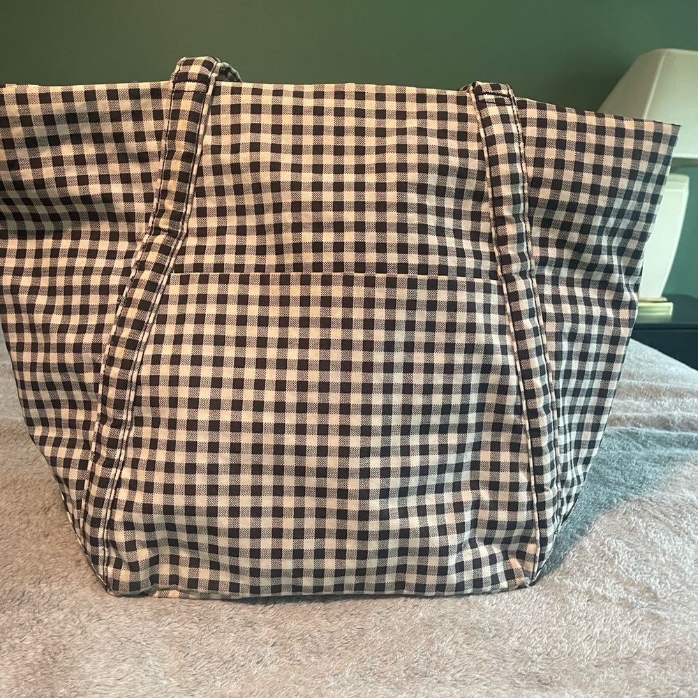 BAGGU Cloud  Black and White Checkered Tote